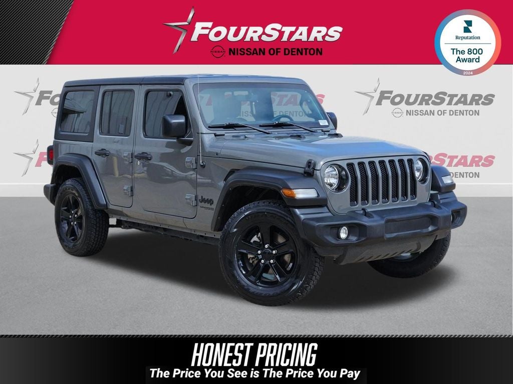 2022 Jeep Wrangler Unlimited Sport Altitude in Sting-Gray Clearcoat — front three-quarter view