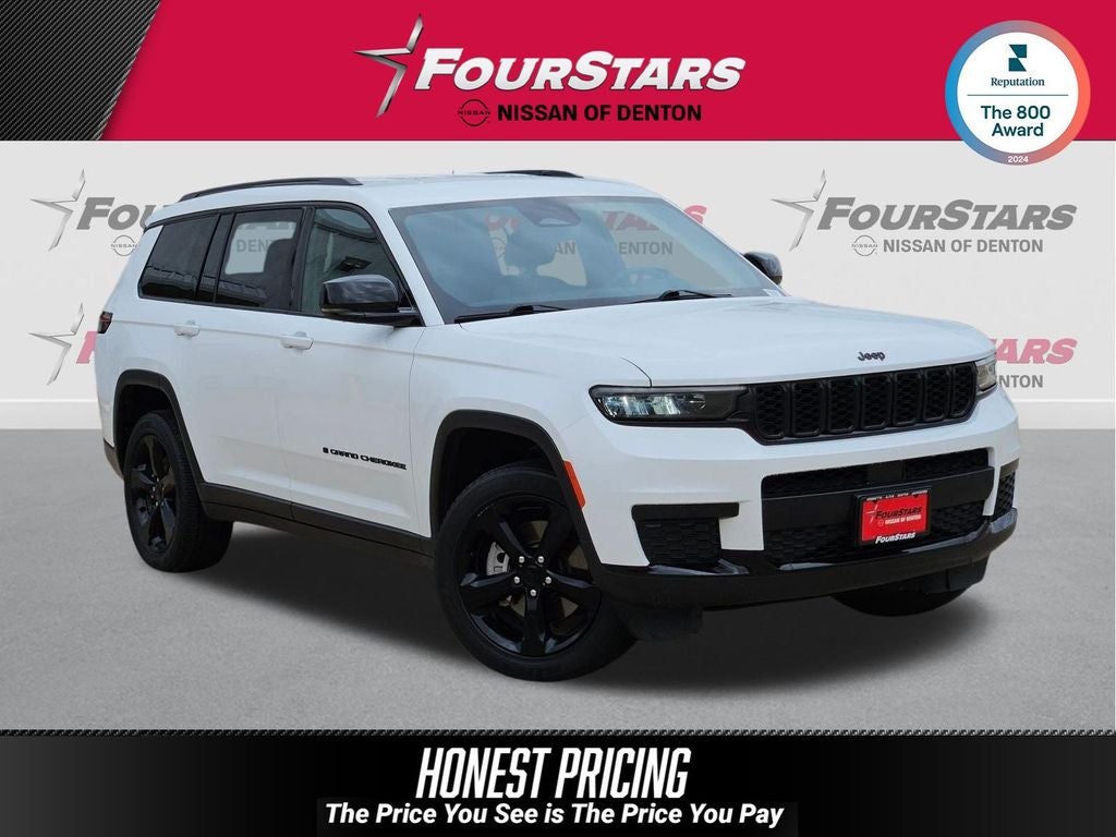 2023 Jeep Grand Cherokee L Altitude in Bright White Clearcoat — front three-quarter view