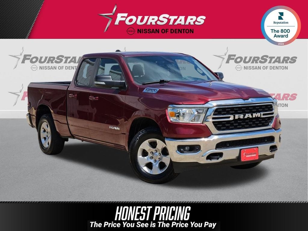 2022 RAM 1500 Big Horn/Lone Star in Delmonico Red Pearlcoat — front three-quarter view