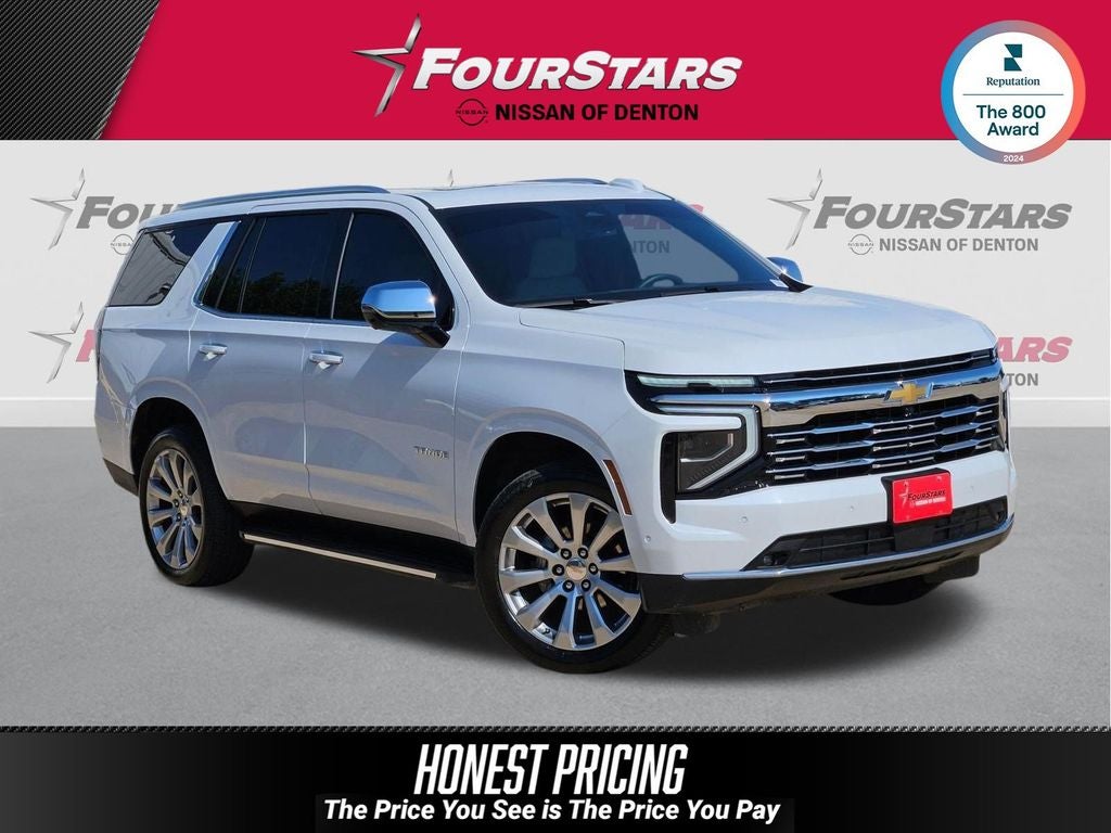 2026 Chevrolet Tahoe Premier in Polar White Tricoat — front three-quarter view