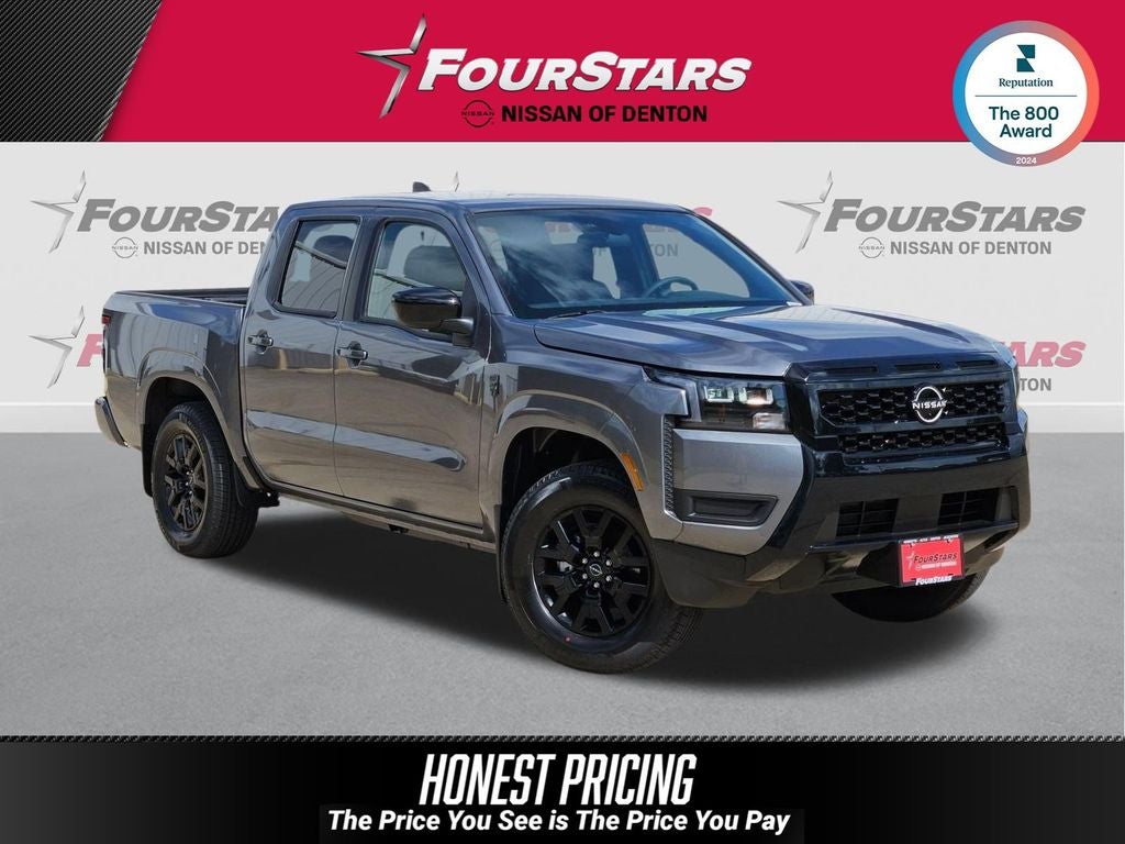2026 Nissan Frontier SV in Gun Metallic — front three-quarter view