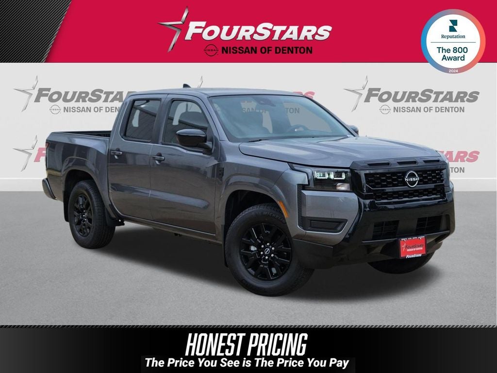 2026 Nissan Frontier SV in Gun Metallic — front three-quarter view