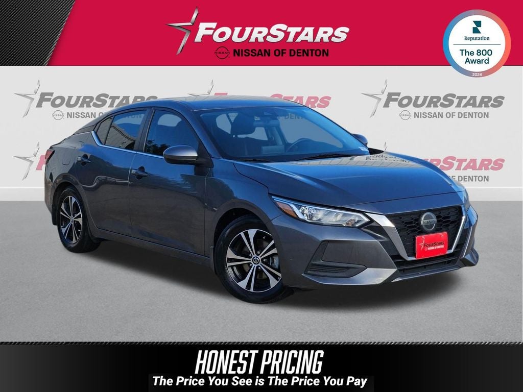2023 Nissan Sentra SV in Gun Metallic — front three-quarter view