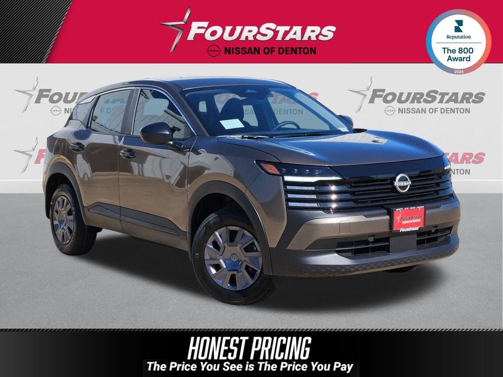 2026 Nissan Kicks S in Canyon Bronze Metallic — front three-quarter view