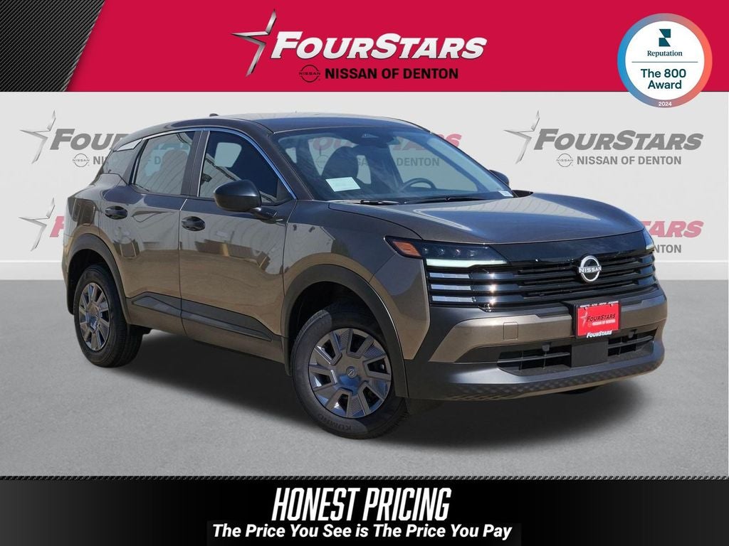 2026 Nissan Kicks S in Canyon Bronze Metallic — front three-quarter view