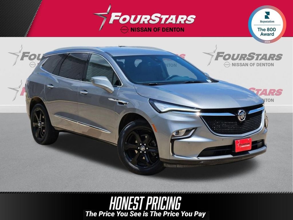 2023 Buick Enclave Essence in Moonstone Gray Metallic — front three-quarter view